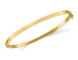 10K Yellow Gold Flat Hinged Bangle Bracelet (3.00 mm wide)