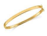 10K Yellow Gold Polished Flat Hinged Bangle Bracelet (4.00 mm wide)
