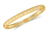 14K Yellow Gold Polished Laser Design Bangle Bracelet (6.00 mm)