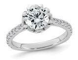 1.88 Carat (ctw VS, F) Certified Lab-Grown Round Diamond Engagement Ring 14K White Gold 6 Prong Set