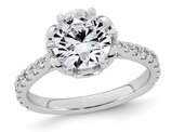 2.40 Carat (ctw VS, F) Certified Lab-Grown Round Diamond Engagement Ring 14K White Gold 6 Prong Set