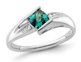 2/3 Carat (ctw) Lab-Created Alexandrite Ring in Sterling Silver