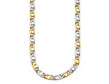 Men's Two Tone Stainless Steel Anchor Chain Necklace (24 Inch)