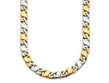 Men's Two Tone Stainless Steel Infinity Link Chain Necklace (24 Inch)