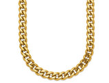 Men's Yellow Plated Stainless Steel Curb Chain Necklace (20 Inch)