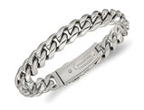 Men's Stainless Steel Polished Link Bracelet  (8.25 Inches 12mm Thick)