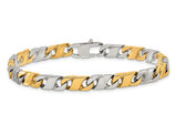 Men's Stainless Steel Yellow Plated Two Tone Infinity Link Bracelet (8.50 Inches)
