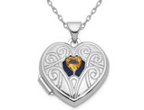 1/4 Carat (ctw) Citrine Heart Locket Pendant Necklace in Sterling Silver with Chain