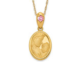 14K Yellow Gold Mother and Child Pendant Necklace with Chain