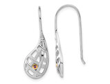 Sterling Silver Criss-Cross Teardrop Earrings with Amethyst Accent 