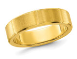 Men's Yellow Plated Stainless Steel Brushed Band Ring (6.0mm)