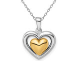Gold Plated Sterling Silver Heart Pendant Necklace with Chain