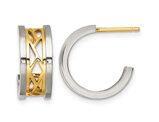 Stainless Steel Yellow Plated Hoop Earrings