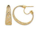 14K Yellow Gold Polished Braided Mesh Hoop Earrings