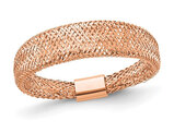 14K Rose Pink Gold Plated Mesh Stretch Ring
