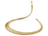 14K Yellow Gold Polished and Textured Stretch Necklace (18 inches)