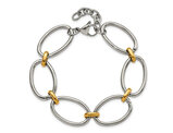 Stainless Steel Polished Oval Link Bracelet (7.75 inches)
