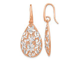 Rose Plated Sterling Silver Flower Drop Earrings