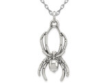 Sterling Silver Spider Charm Pendant Necklace with Chain