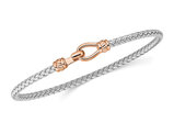 Sterling Silver Wrapped Flexible Cuff Bracelet (7 Inches)