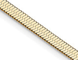 Men's Yellow Plated Stainless Steel Herringbone Chain Necklace (16 Inch)