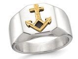 Men's Anchor Stainless Steel Signet Ring