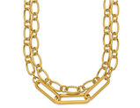 Yellow Plated Stainless Steel Layered Link Necklace (18 Inches)