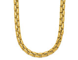 Men's Yellow Plated Stainless Steel Box Chain Necklace (24 Inch)