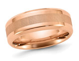 Men's Rose Plated Titanium Brushed Band Ring (8mm)