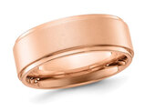 Men's Stainless Steel Rose Plated Brushed Band Ring (8mm)
