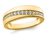 Mens 14K Yellow Gold Ring with 2/5 Carat (ctw) Lab-Grown Diamonds