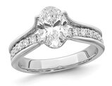1.85 Carat (ctw VS, F) Certified Lab-Grown Oval Diamond Engagement Ring 14K White Gold