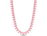 44.50 Carat (ctw) Lab-Created Pink Sapphire Necklace in Rose Plated Sterling Silver