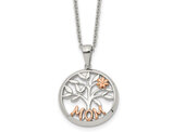 Stainless Steel MOM Tree Pendant Necklace with Chain