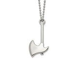 Mens Stainless Steel Hatchet Pendant Necklace with Chain (22 Inches)