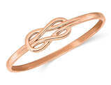 Stainless Steel Rose Plated Polished Knot Bangle Bracelet