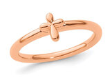 Rose Gold Plated Sterling Silver Cross Ring