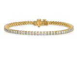 5.00 Carat (ctw VS, D-E) Certified Lab Grown Princess Diamond Tennis Bracelet in 14K Yellow Gold