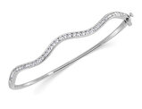 1.28 Carat (ctw) Lab-Grown Diamond Bangle Bracelet in 14K White Gold