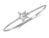 7/8 Carat (ctw SI1, G+) Lab-Grown Diamond Star Bangle Bracelet 14K White Gold