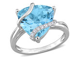 6.90 Carat (ctw) Sky Blue Topaz and White Topaz Ring in Sterling Silver