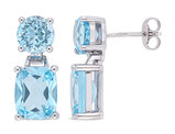 11.15 Carat (ctw) Sky Blue Topaz Dangle Drop Earrings Sterling Silver
