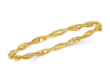 10K Yellow Gold Polished Twisted Hinged Bangle Bracelet (4.00 mm wide)