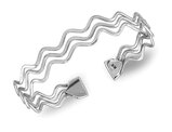 Sterling Silver Polished Multi Wave Bangle Bracelet