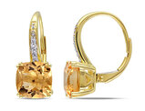 4.18 Carat (ctw) Citrine Drop Leverback Earrings in 10K Yellow Gold