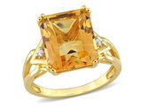 6.60 Carat (ctw) Citrine and White Topas Ring in Yellow Sterling Silver