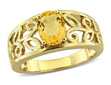 1.20 Carat (ctw) Citrine Ring in Yellow Plated Sterling Silver 