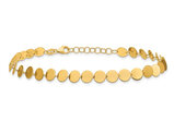14K Yellow Gold Circle Disc Polished Bracelet  (7 inches) 
