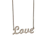 Stainless Steel LOVE Charm Necklace with 16 Inch Chain
