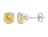 2.50 Carat (ctw) Citrine Solitaire Stud Earrings in Sterling Silver